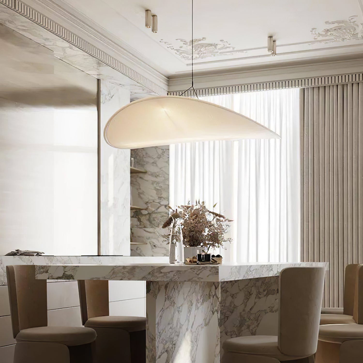 Pendant Light Dupont Paper 23.6 in Ceiling Adjustable Modern Indoor Dining Room Kitchen Lamp | Thomler