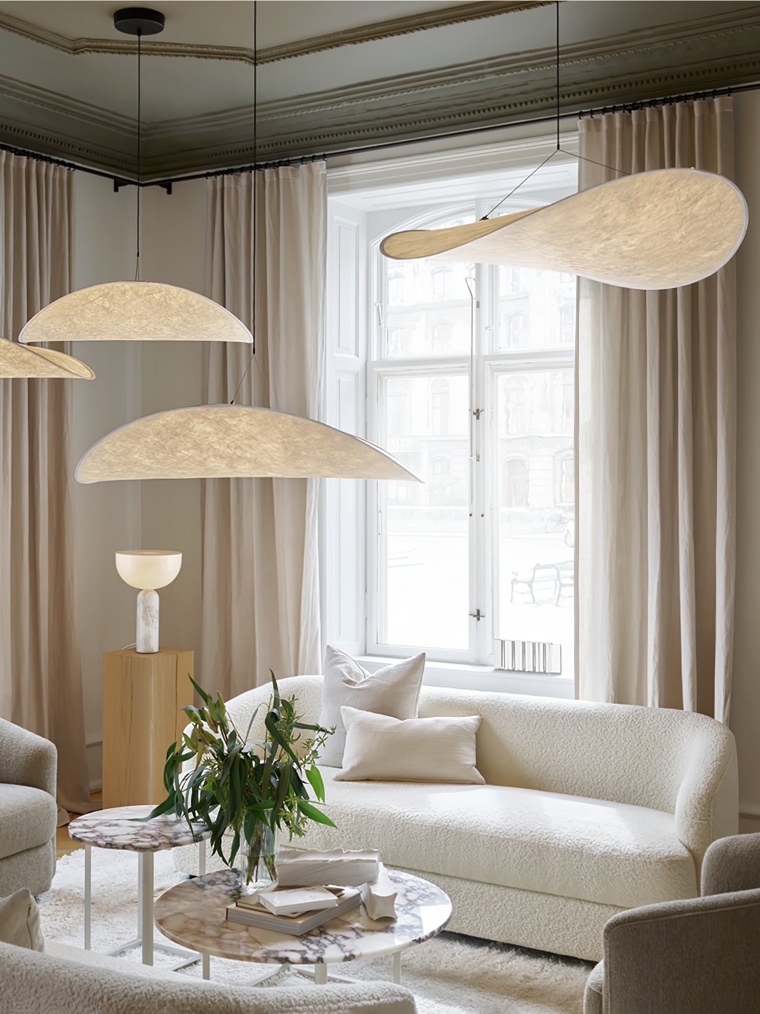 Pendant Light Dupont Paper 23.6 in Ceiling Adjustable Modern Indoor Dining Room Kitchen Lamp | Thomler