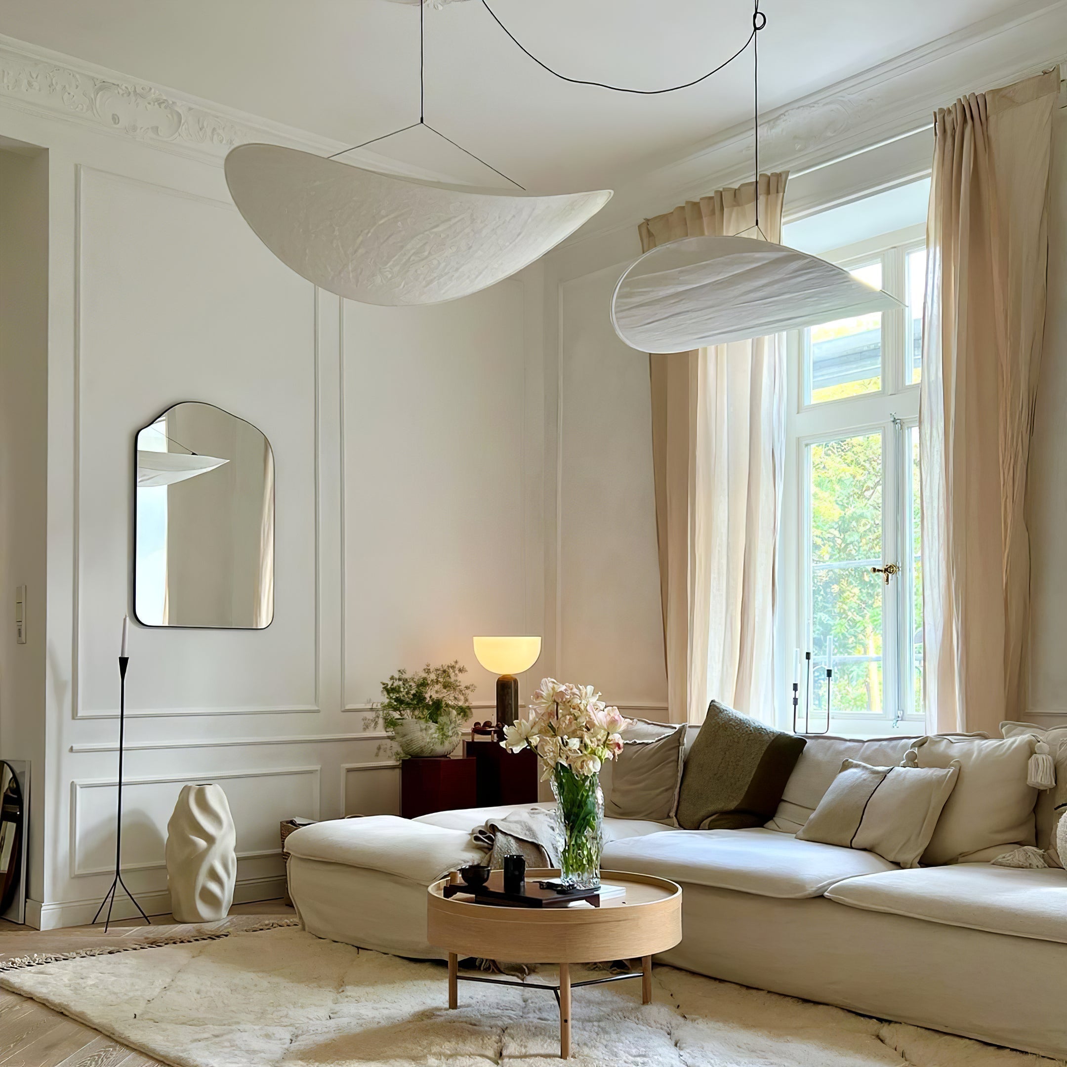 Pendant Light Dupont Paper 23.6 in Ceiling Adjustable Modern Indoor Dining Room Kitchen Lamp | Thomler