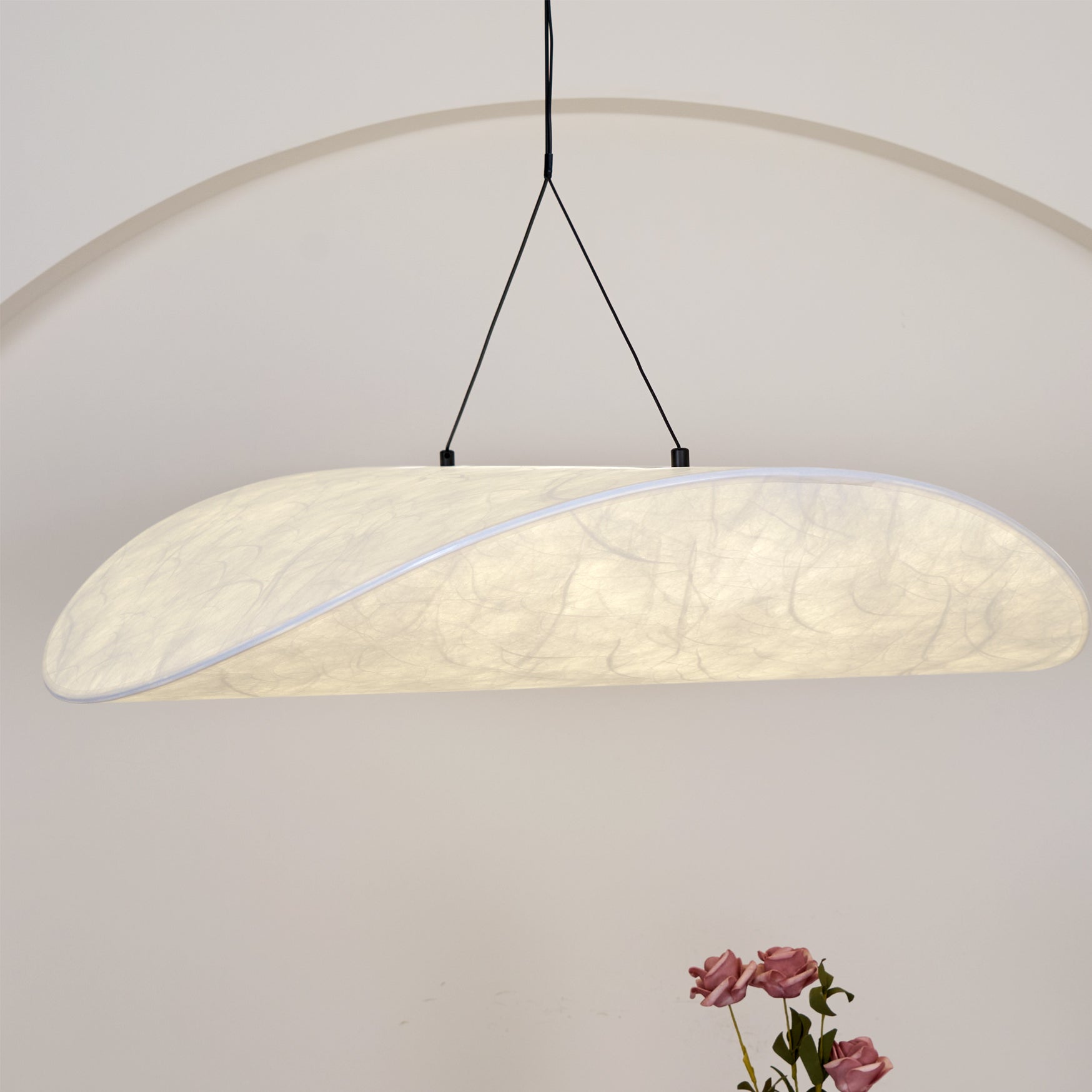 Tense Cloud Pendant Light 31.4 in LED White Ceiling Living Room Dining Modern Hanging Lamp Soft Diffuser Adjustable | Thomler