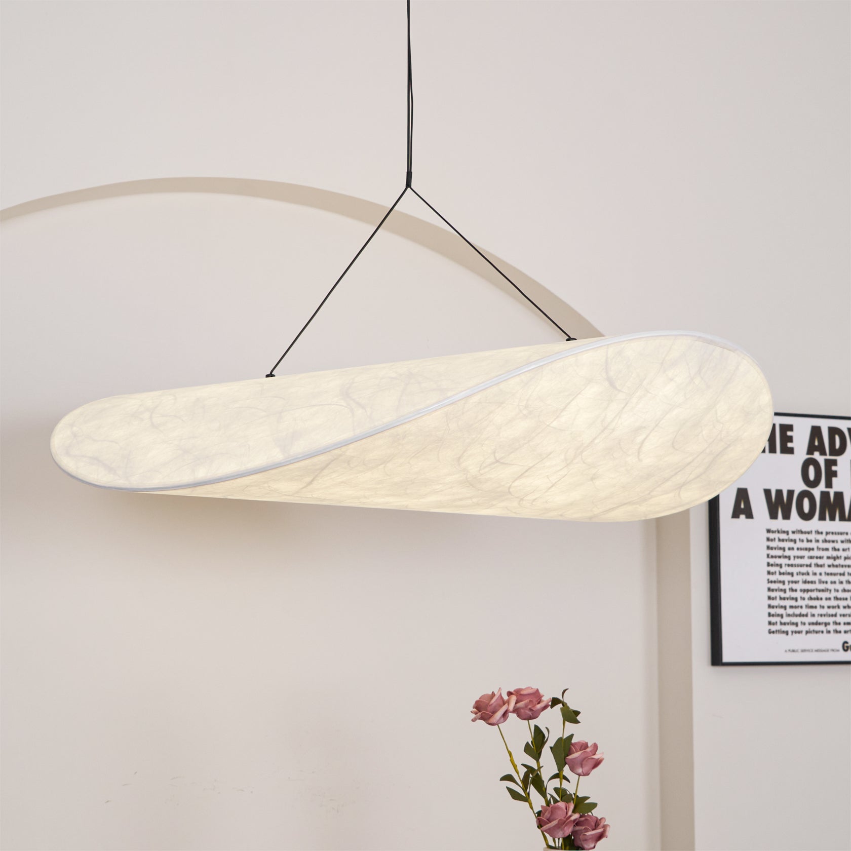 Tense Cloud Pendant Light 31.4 in LED White Ceiling Living Room Dining Modern Hanging Lamp Soft Diffuser Adjustable | Thomler