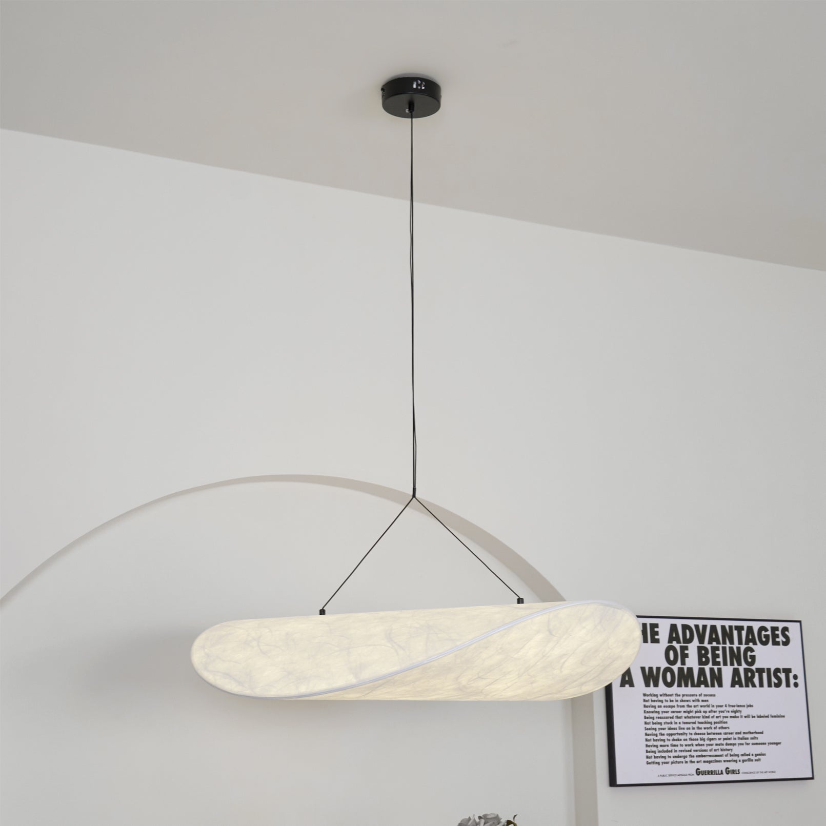 Tense Cloud Pendant Light 31.4 in LED White Ceiling Living Room Dining Modern Hanging Lamp Soft Diffuser Adjustable | Thomler