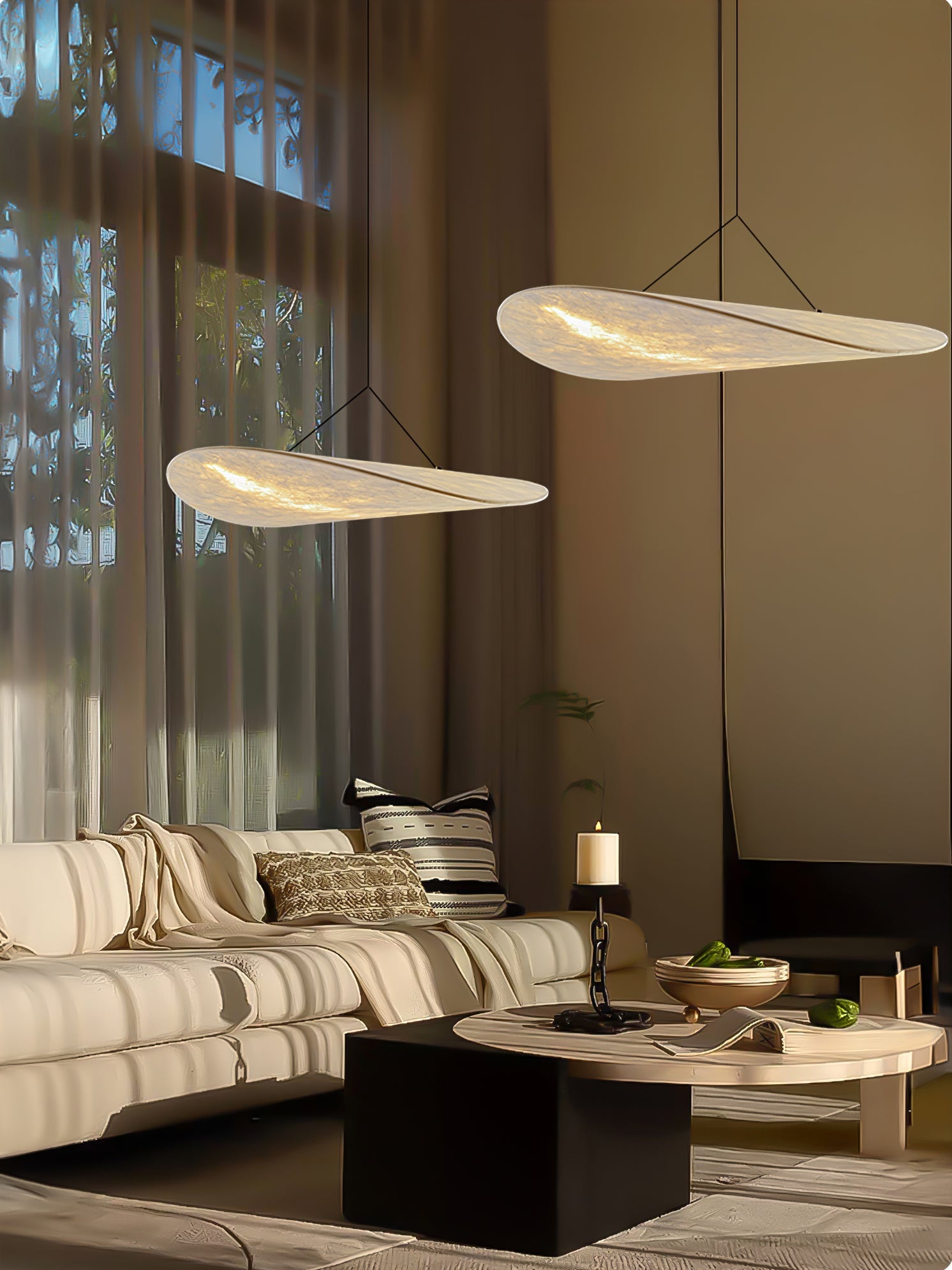 Tense Cloud Pendant Light 31.4 in LED White Ceiling Living Room Dining Modern Hanging Lamp Soft Diffuser Adjustable | Thomler
