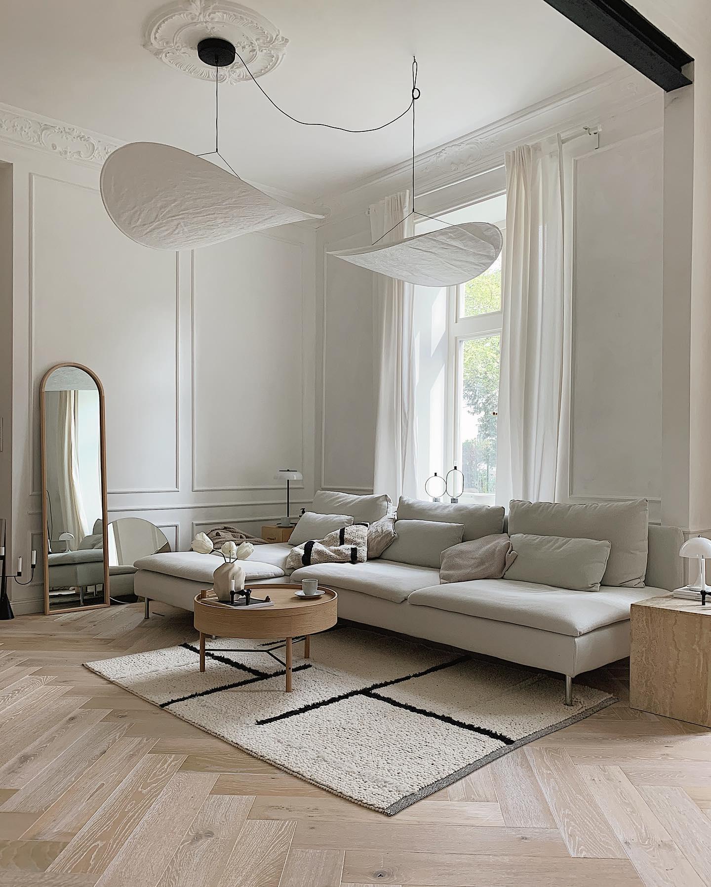 Tense Cloud Pendant Light 31.4 in LED White Ceiling Living Room Dining Modern Hanging Lamp Soft Diffuser Adjustable | Thomler