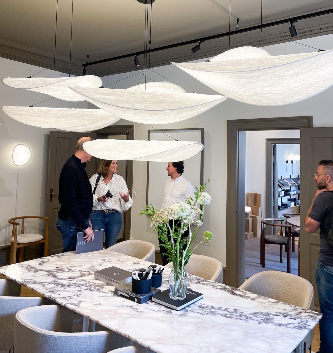 Tense Cloud Pendant Light 31.4 in LED White Ceiling Living Room Dining Modern Hanging Lamp Soft Diffuser Adjustable | Thomler