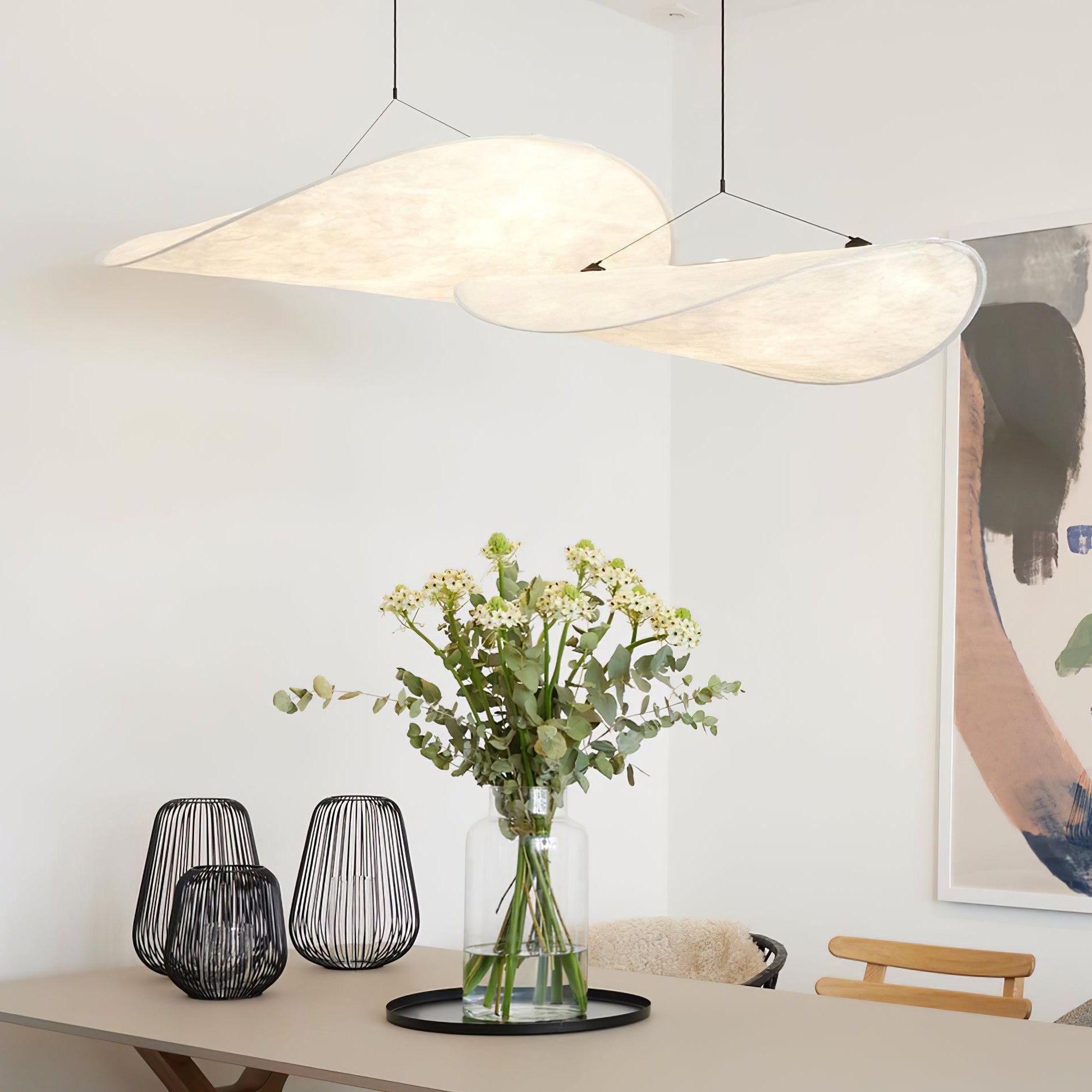 Pendant Light Dupont Paper 23.6 in Ceiling Adjustable Modern Indoor Dining Room Kitchen Lamp | Thomler