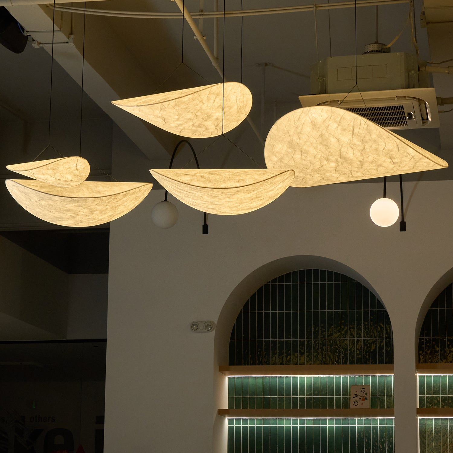 Tense Cloud Pendant Light 31.4 in LED White Ceiling Living Room Dining Modern Hanging Lamp Soft Diffuser Adjustable | Thomler