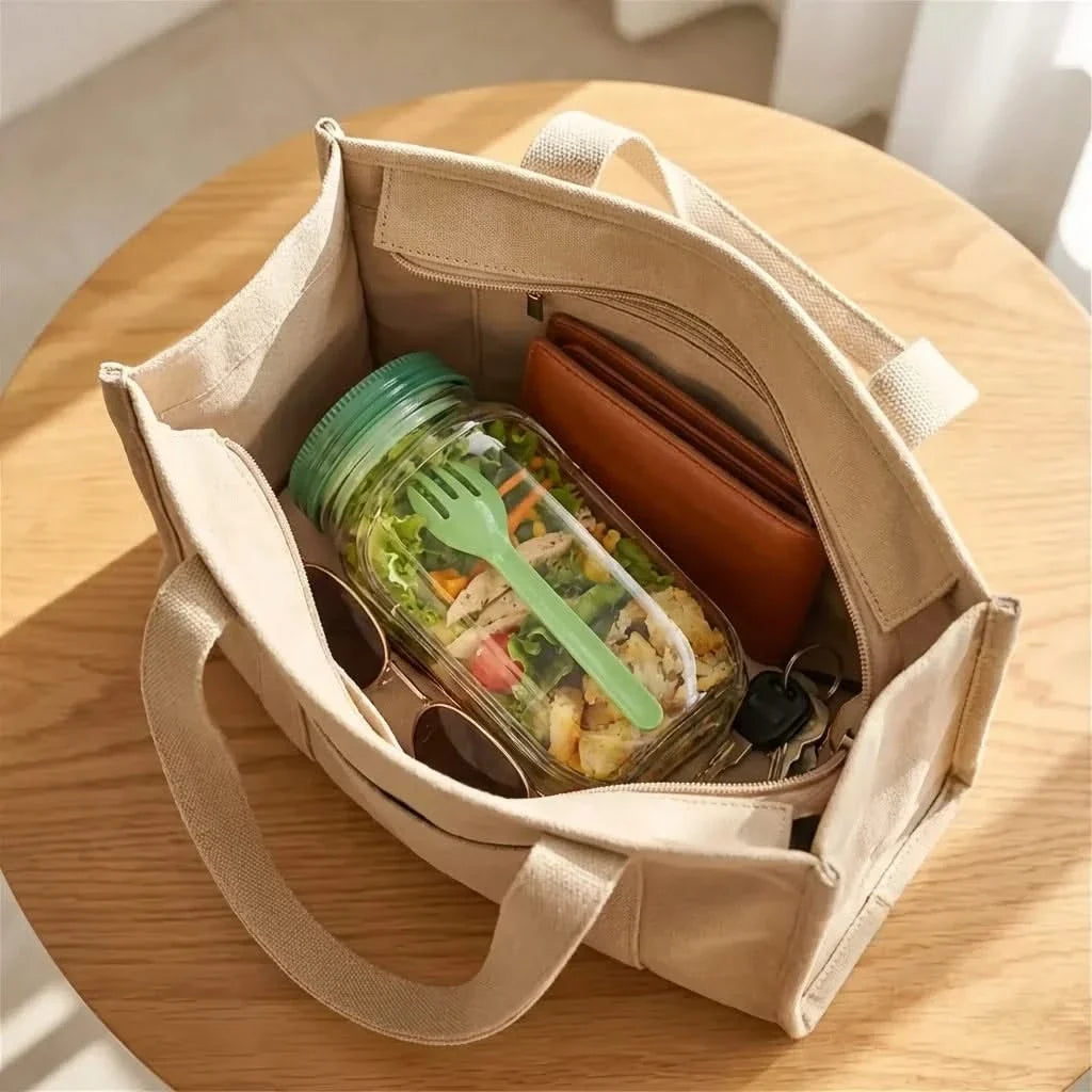 Mason-Style Glass Lunch Container with Separate Dressing Compartment for Fresh Greens and Toppings | Thomler