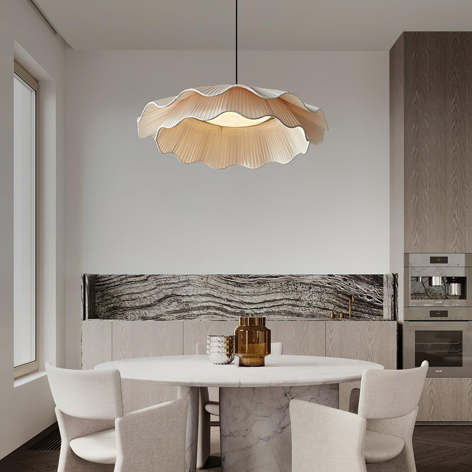 Pendant Light Brass 21.7 in Adjustable Ceiling Light Beige Black Living Room Dining Room Modern Minimalist Hanging Lamp | Thomler