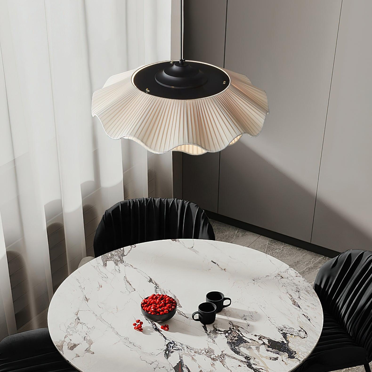 Pendant Light Brass 21.7 in Adjustable Ceiling Light Beige Black Living Room Dining Room Modern Minimalist Hanging Lamp | Thomler