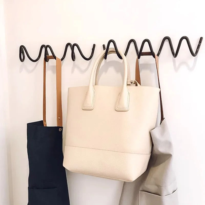 Wave Iron Wall Hooks – Flowing Design Coat Rack for Entryway, Bedroom & Bathroom Storage | Thomler