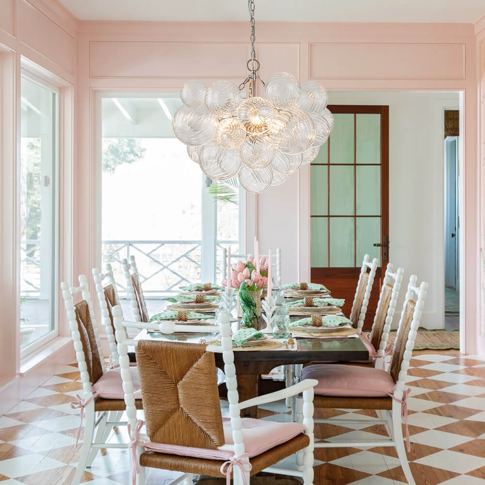 Pendant Light Glass Cluster Chandelier 60.0 cm Adjustable Brass Dining Room Living Room Modern Hanging Ceiling Lamp | Thomler
