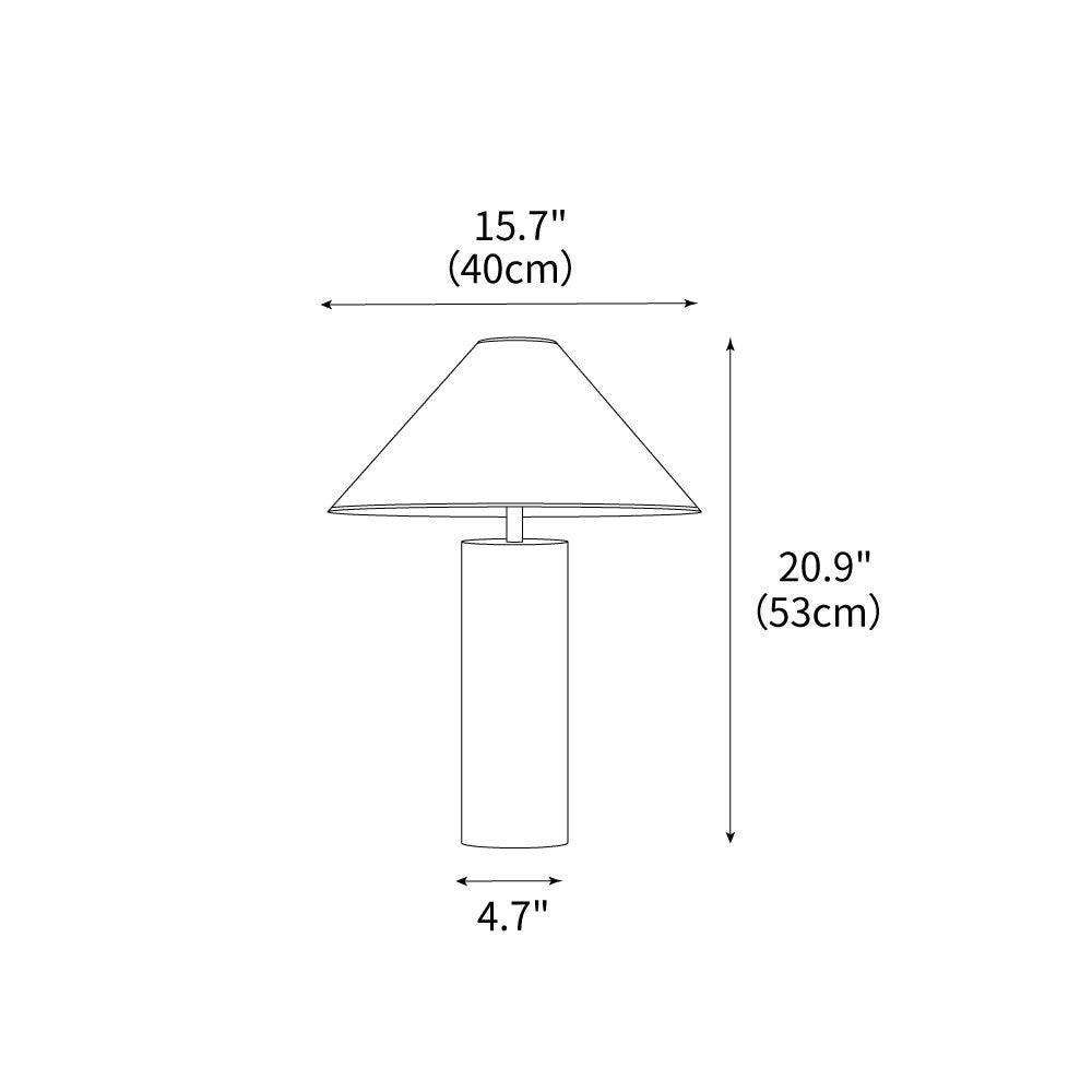 Table Lamp Cloth Iron 15.7 in White Modern Desk Bedroom Nightstand Reading Light | Thomler