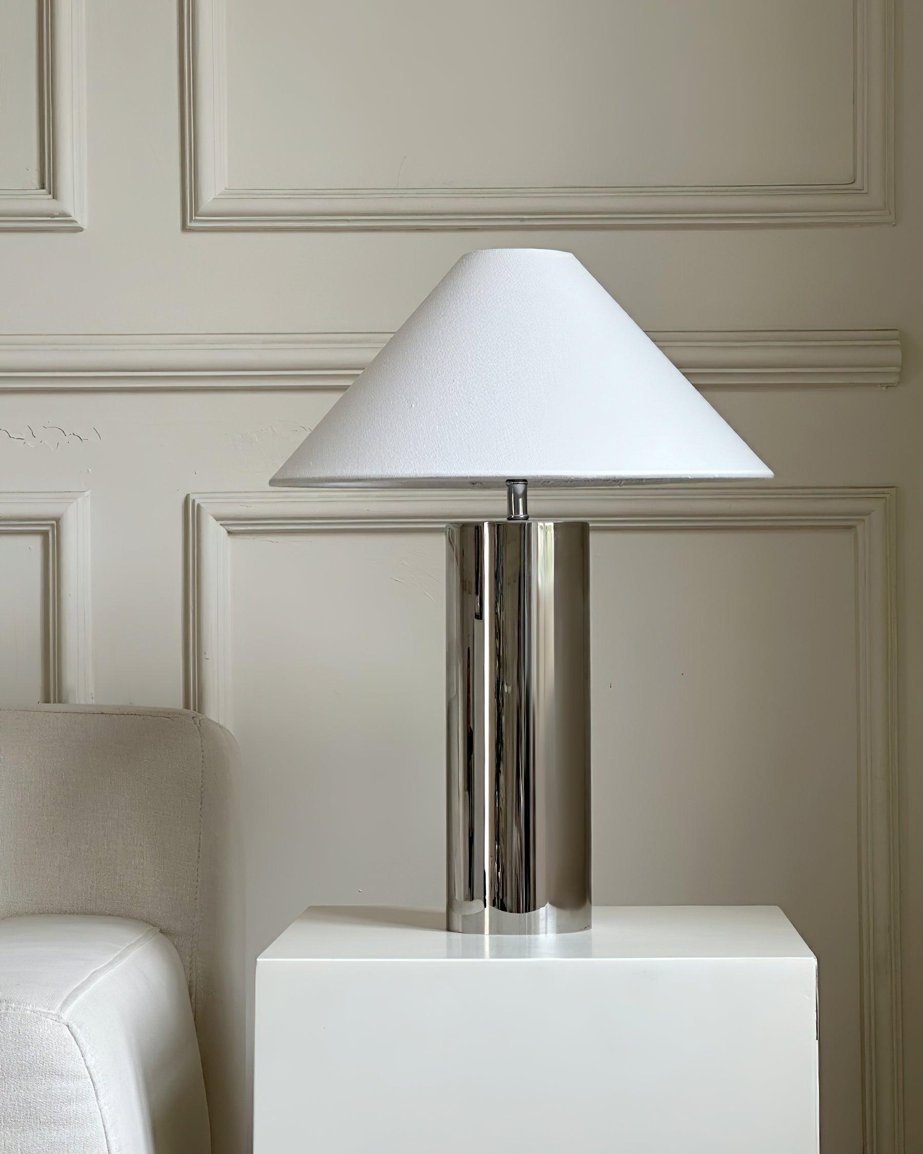 Table Lamp Cloth Iron 15.7 in White Modern Desk Bedroom Nightstand Reading Light | Thomler