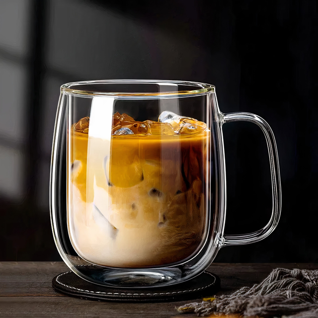 Insulated Dual-Layer Glass Coffee Mugs – Heat-Retaining Clear Drinking Cups for Hot & Cold Beverages | Thomler