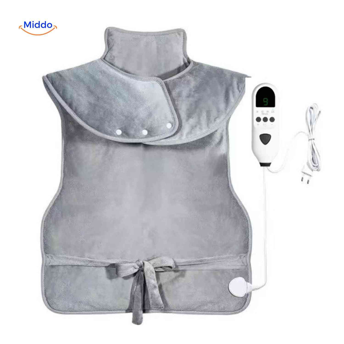 Electric Heating Wrap for Neck, Shoulders & Back – 6 Temperature Settings, Auto Shutoff, Machine Washable | Thomler