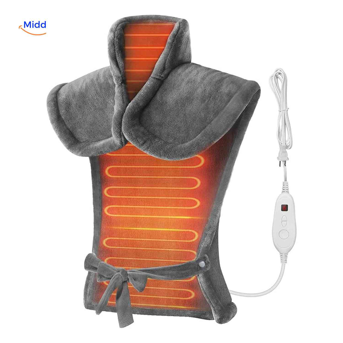 Electric Heating Wrap for Neck, Shoulders & Back – 6 Temperature Settings, Auto Shutoff, Machine Washable | Thomler