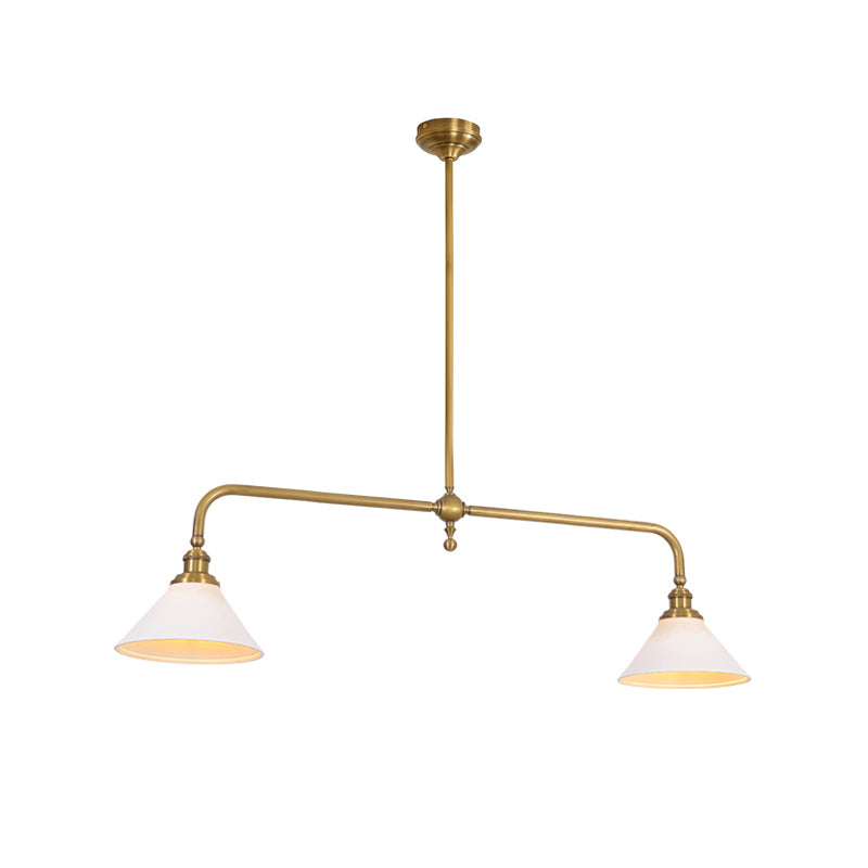 Pendant Light Aluminum Ceramic 40 in Adjustable Dining Table Island Hanging Ceiling Lamp White Modern Minimalist Lighting | Thomler