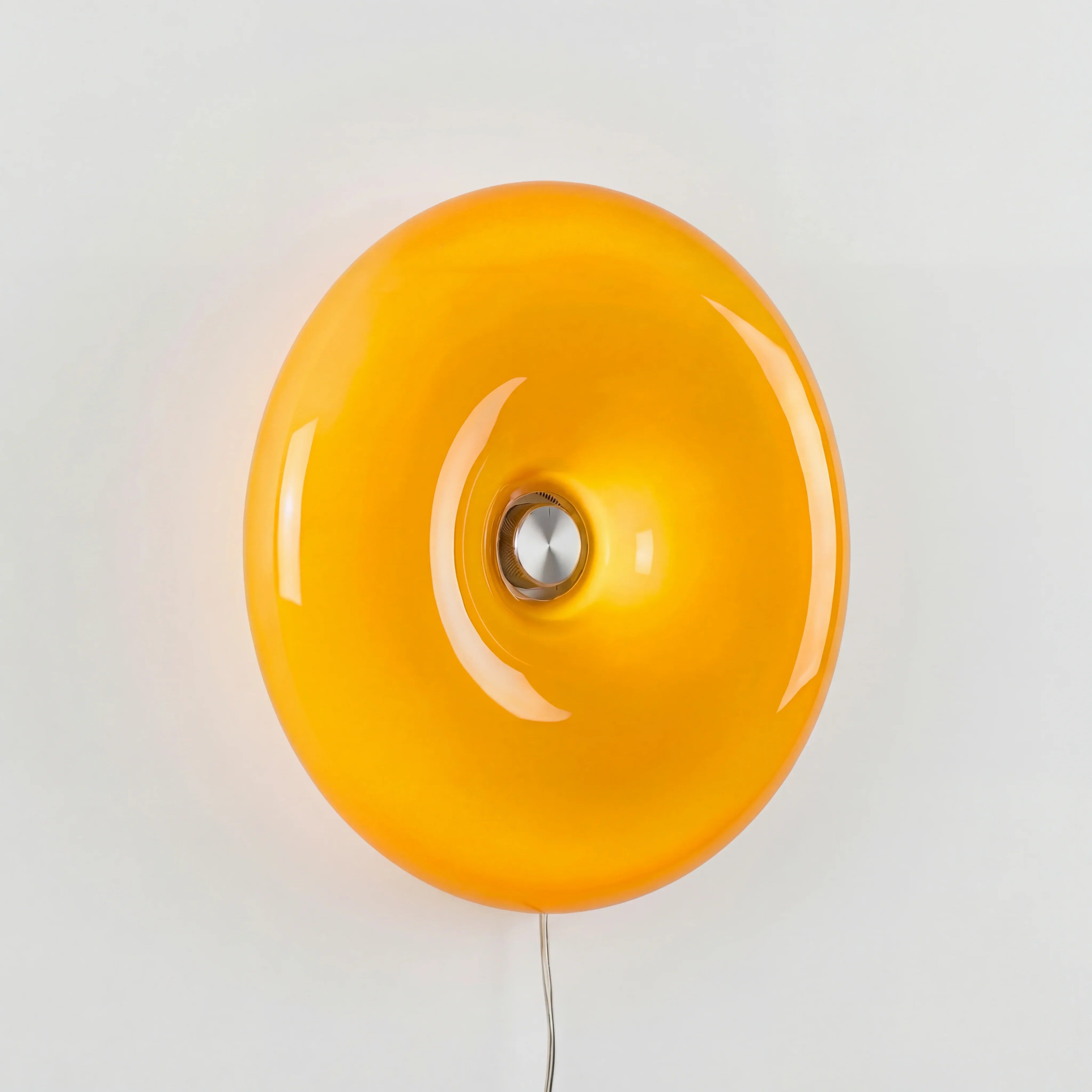 Wall Lamp Glass 9.8 in Donut Shape Orange Modern Interiors Touch Activated LED Ambient Lighting | Thomler