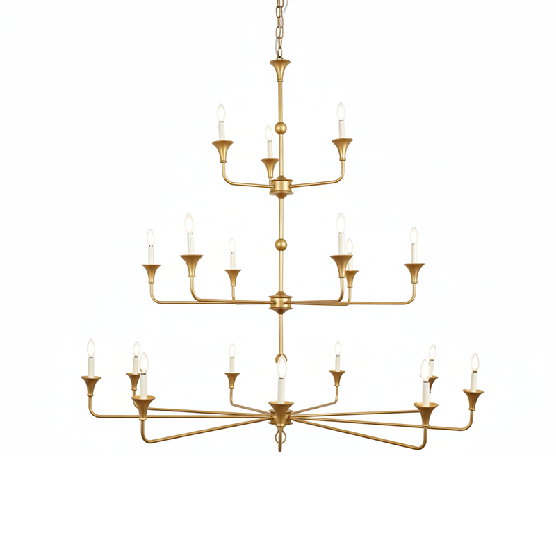 Multi-Arm Statement Chandelier for Foyer and Dining Rooms 63 in Adjustable Height Brass Bronze Metal Ceiling Light Large Interior Fixture fo | Thomler