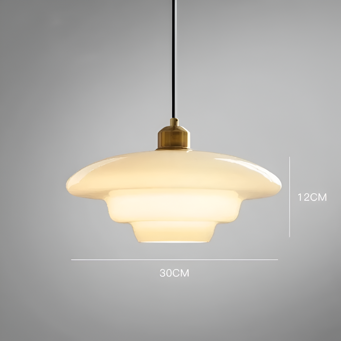 Pendant Light Brass Glass 30.0 cm Gold Dining Room Art Deco Hanging Ceiling Lamp Layered Shade E27 | Thomler