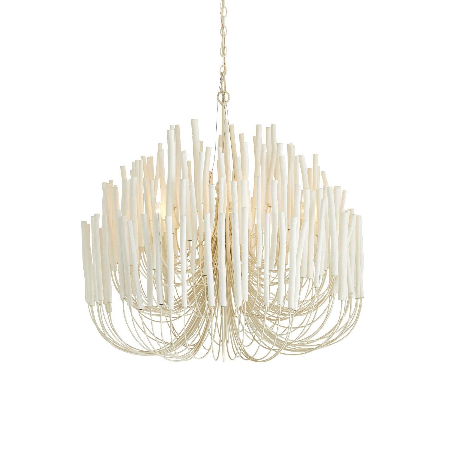 Chandelier Metal 20 in Ivory Modern Dining Room Ceiling Light Decorative Fixture | Thomler