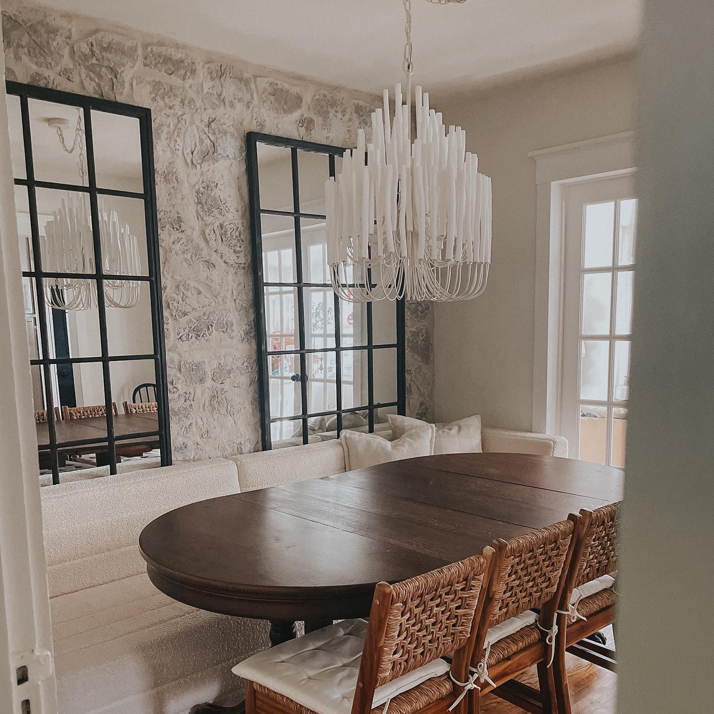 Chandelier Metal 20 in Ivory Modern Dining Room Ceiling Light Decorative Fixture | Thomler
