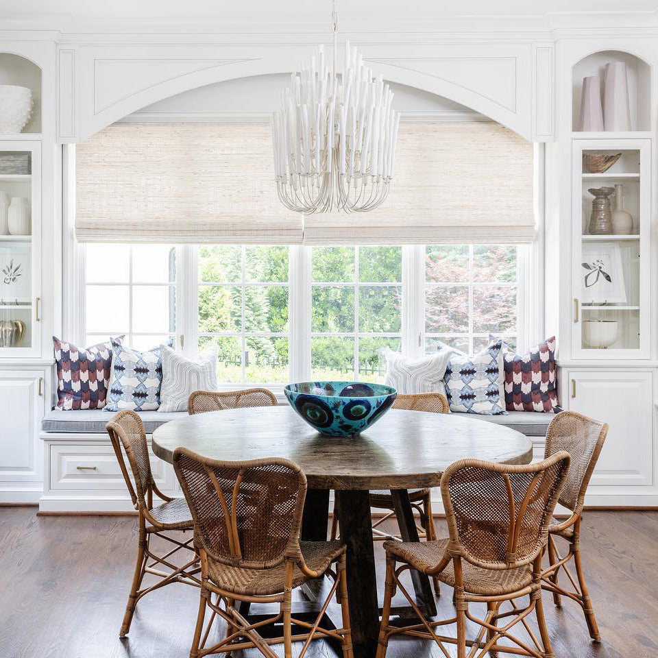 Chandelier Metal 20 in Ivory Modern Dining Room Ceiling Light Decorative Fixture | Thomler
