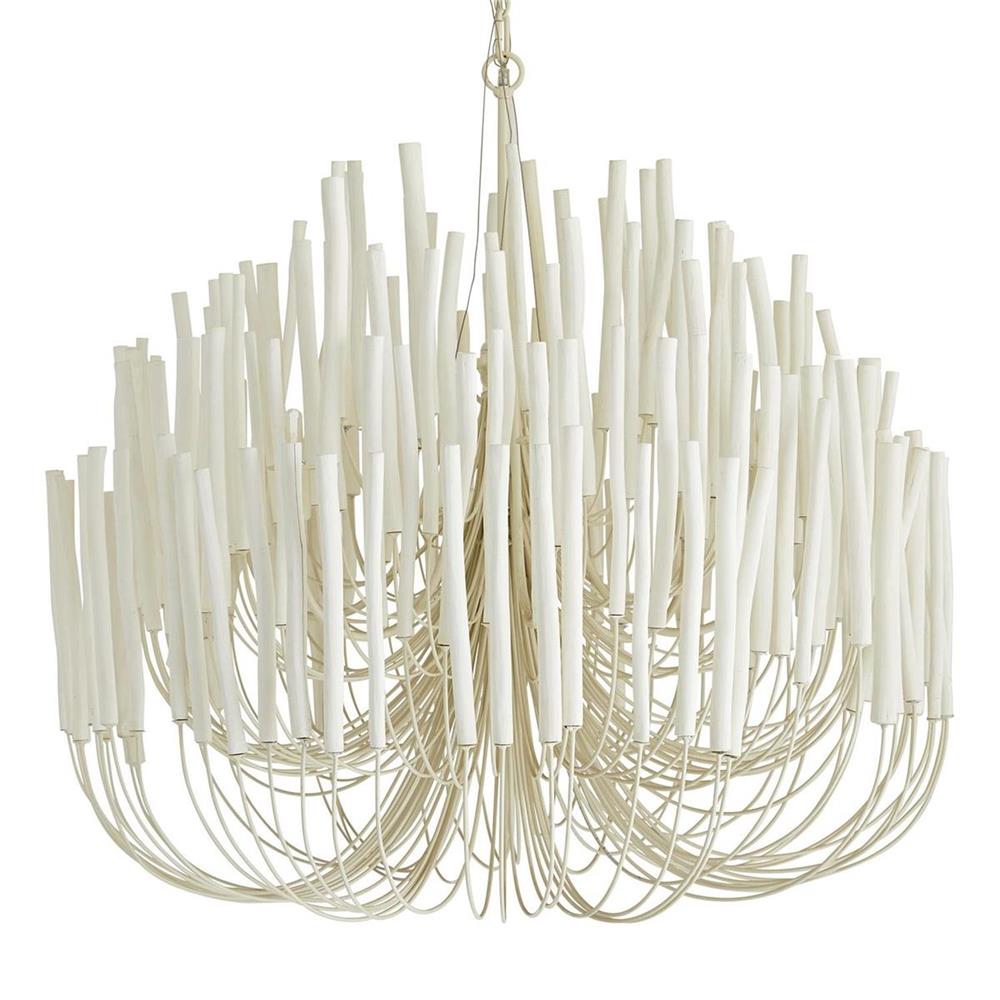 Chandelier Metal 20 in Ivory Modern Dining Room Ceiling Light Decorative Fixture | Thomler