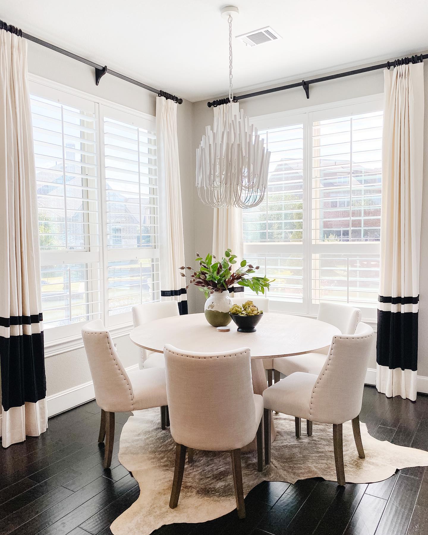 Chandelier Metal 20 in Ivory Modern Dining Room Ceiling Light Decorative Fixture | Thomler