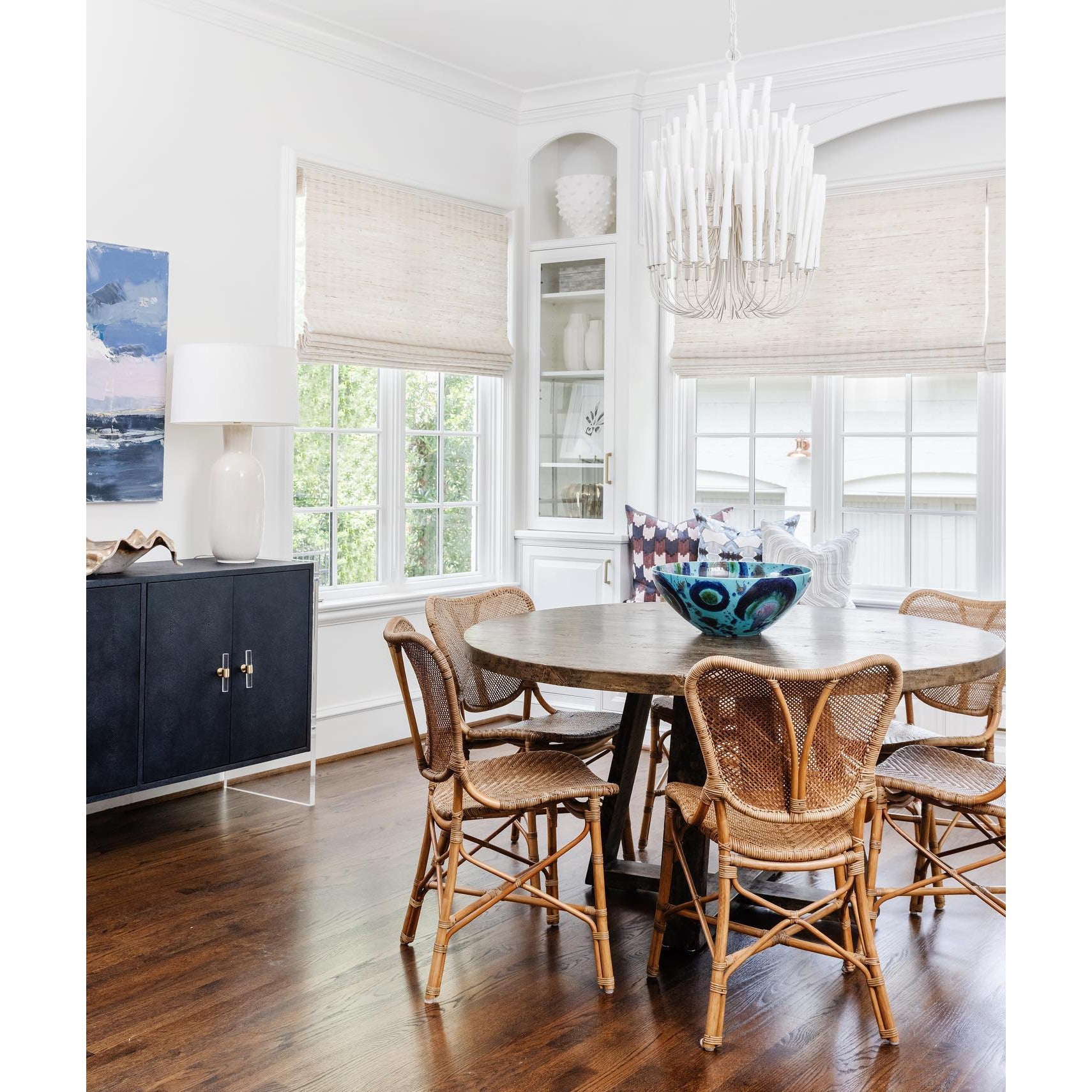 Chandelier Metal 20 in Ivory Modern Dining Room Ceiling Light Decorative Fixture | Thomler