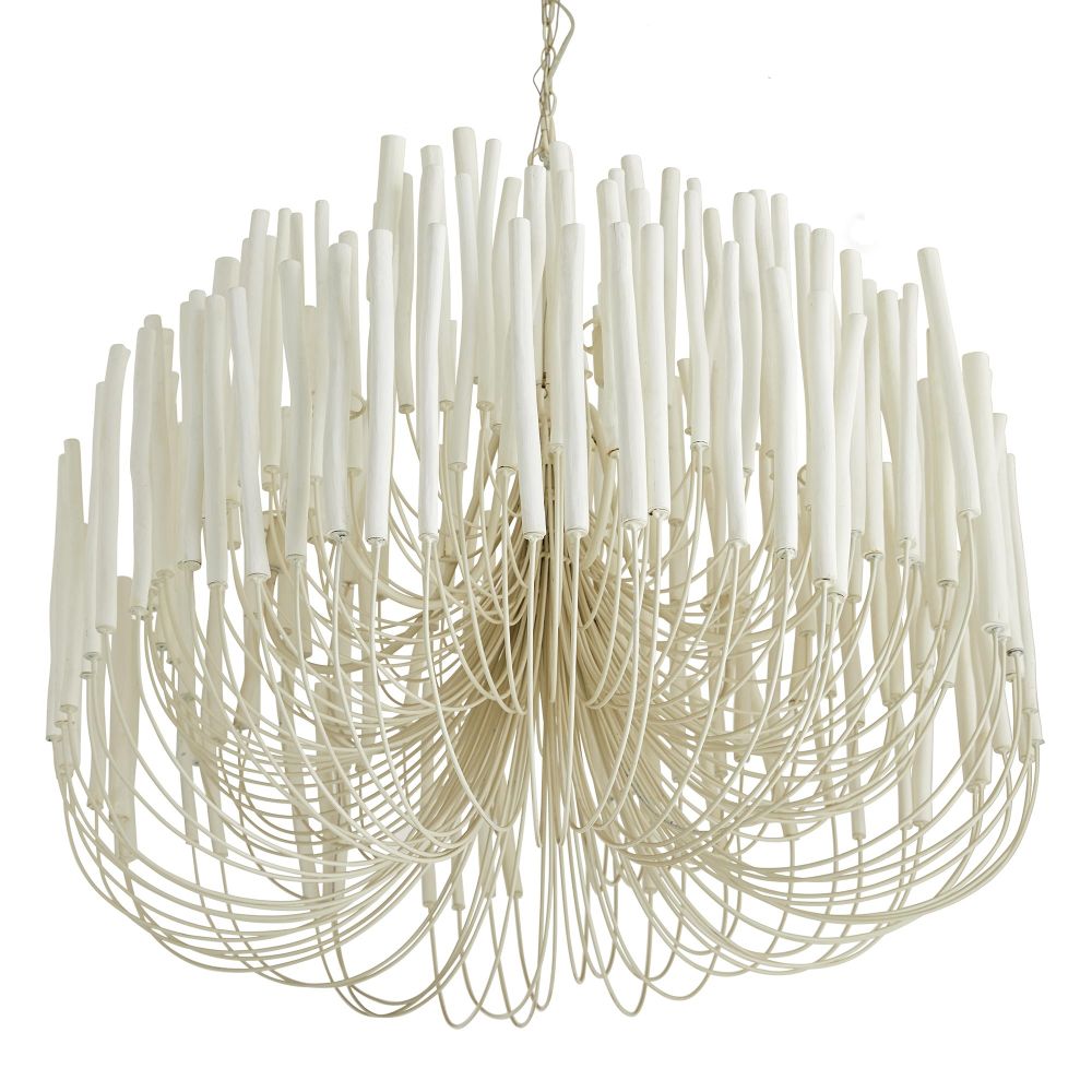 Chandelier Metal 20 in Ivory Modern Dining Room Ceiling Light Decorative Fixture | Thomler