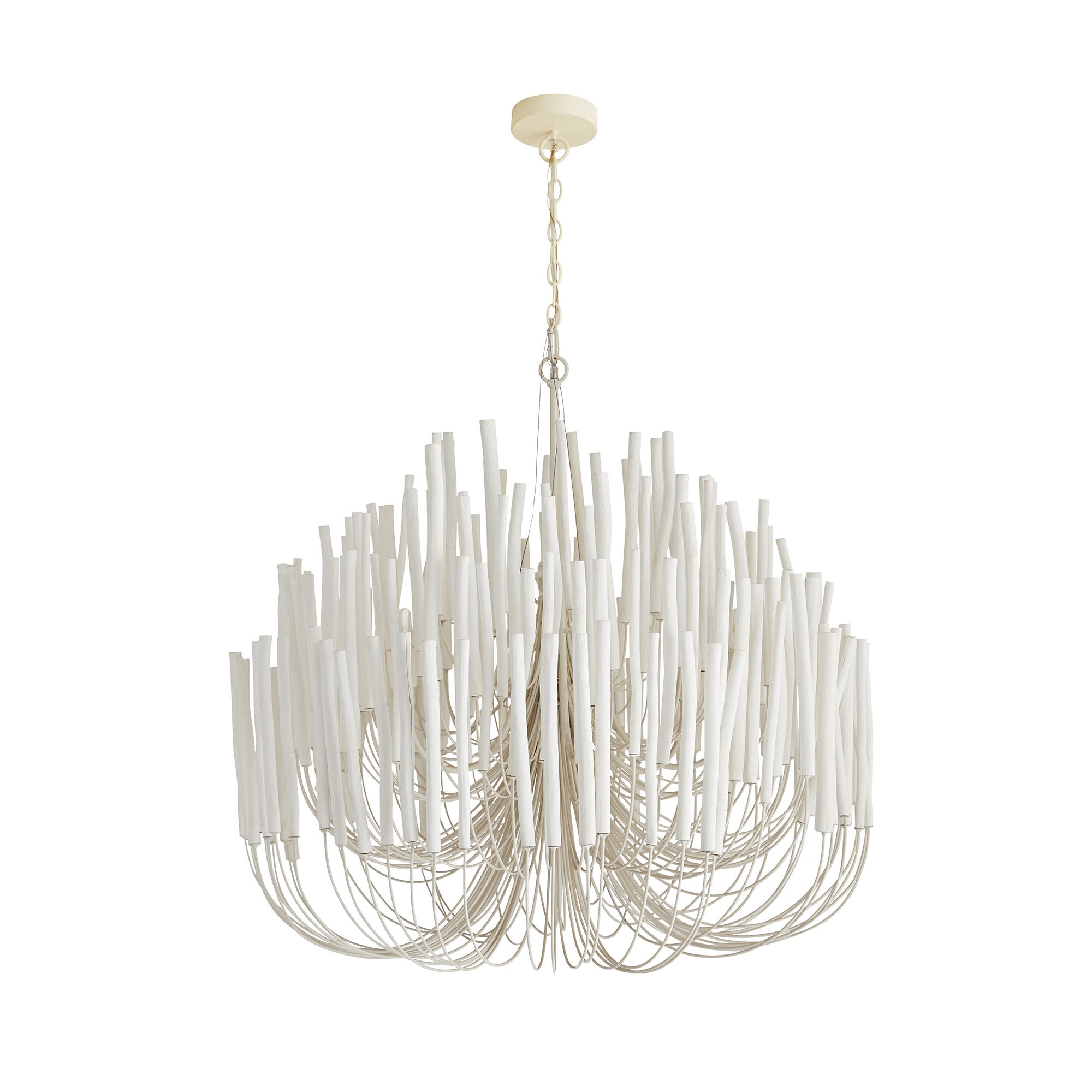Chandelier Metal 20 in Ivory Modern Dining Room Ceiling Light Decorative Fixture | Thomler