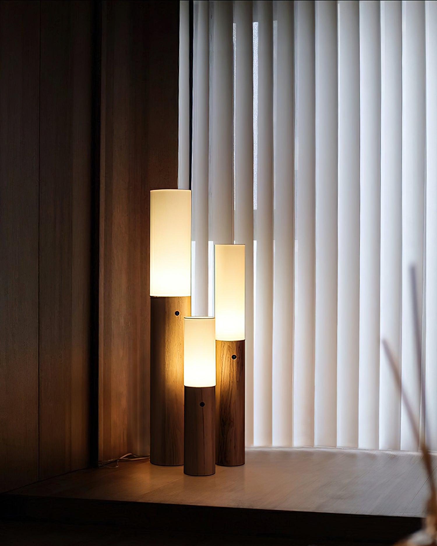 Wooden Standing Lamp 39 Inches Tall with Adjustable LED Light for Bedroom Living Room Reading Nook Slim Profile Modern Corner Lighting | Thomler