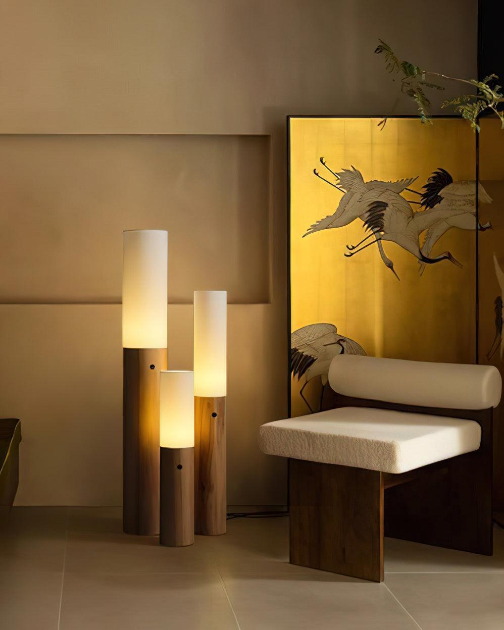 Wooden Standing Lamp 39 Inches Tall with Adjustable LED Light for Bedroom Living Room Reading Nook Slim Profile Modern Corner Lighting | Thomler