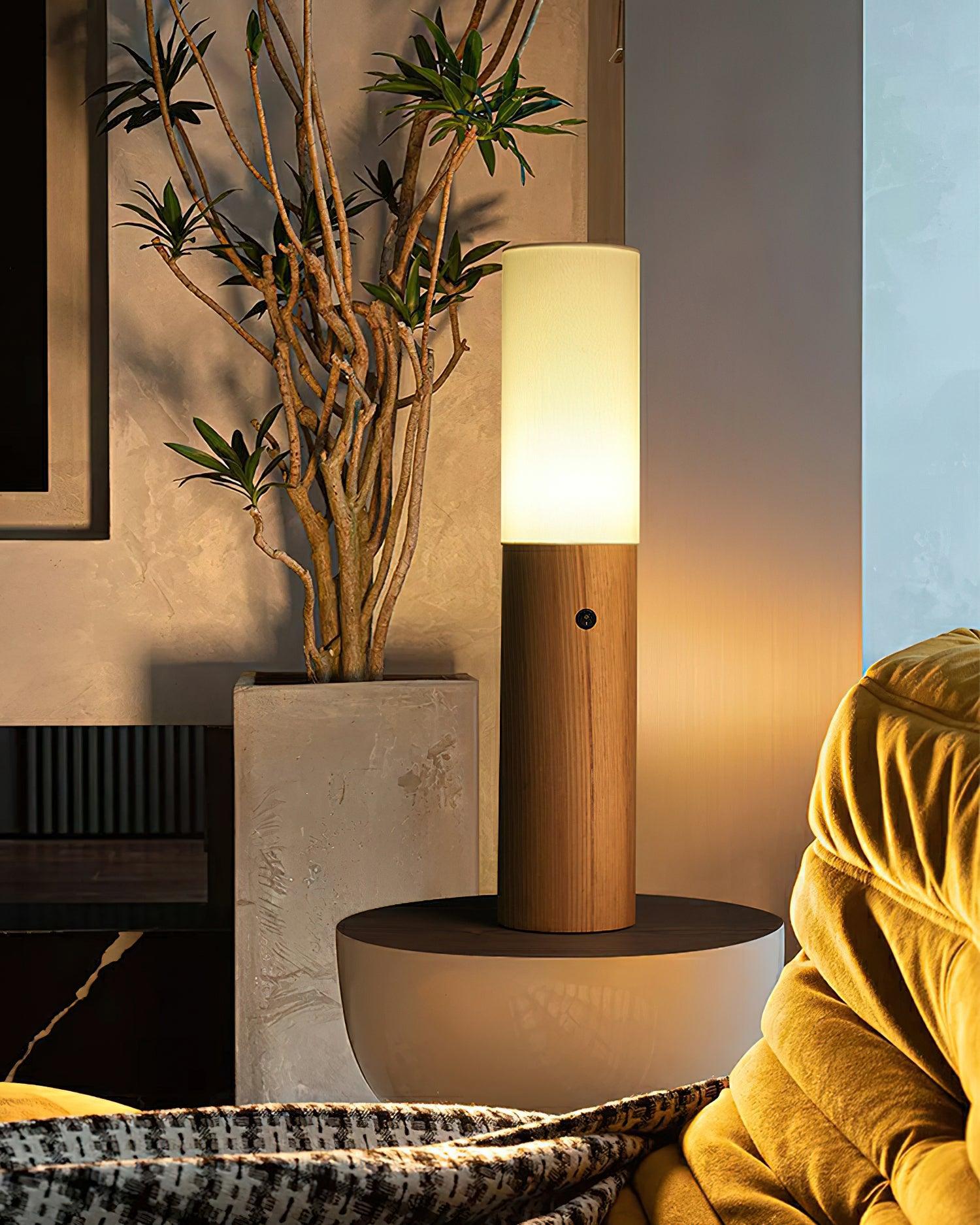Wooden Standing Lamp 39 Inches Tall with Adjustable LED Light for Bedroom Living Room Reading Nook Slim Profile Modern Corner Lighting | Thomler