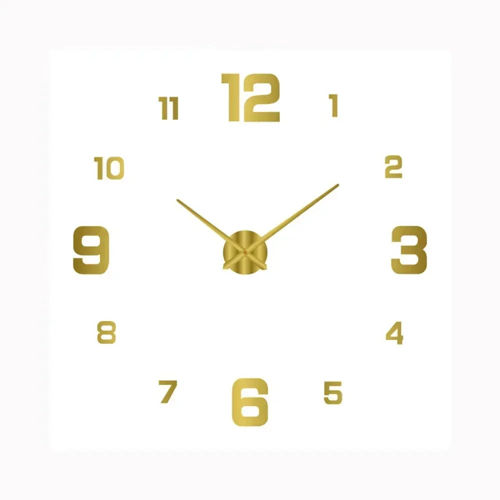 Round Wall Clock Silent Non-Ticking 8-Inch Gradient Gold Digital Face Battery Operated for Bedroom Living Room Office Decor | Thomler
