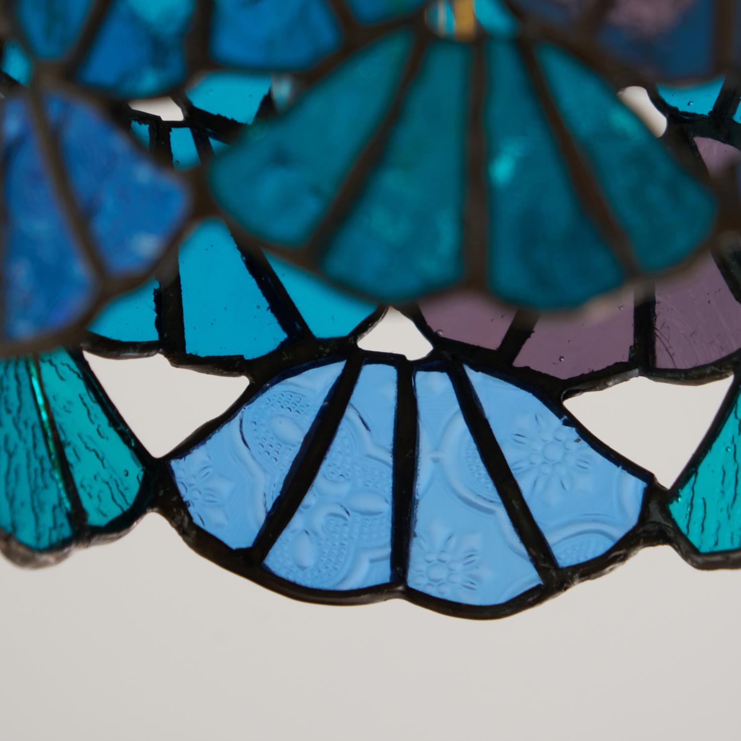 Ceiling Light Glass Mosaic 20.0 cm E14 Blue Pink Bathroom Hallway Decorative Lamp Atmosphere Accent Lighting | Thomler