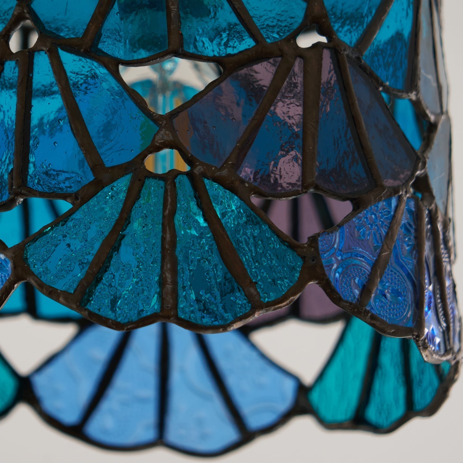 Ceiling Lamp Glass Mosaic E14 Blue Pink Bathroom Hallway Compact Tiffany Style Lighting Fixture | Thomler