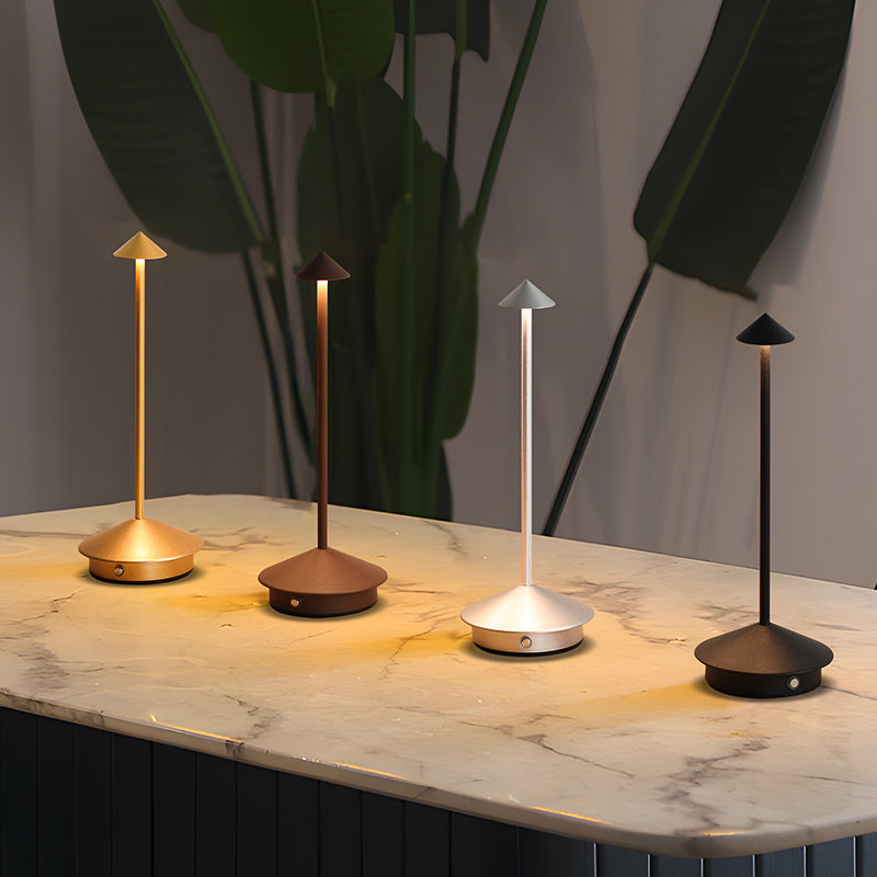 Rechargeable LED Table Lamp with Touch Dimmer for Indoor and Outdoor Use Cordless Battery Powered Desk Light USB Charging Metal Design for B | Thomler