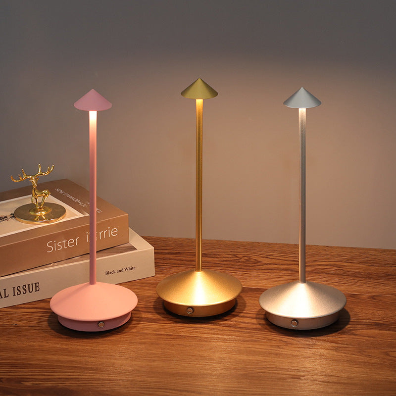 Rechargeable LED Table Lamp with Touch Dimmer for Indoor and Outdoor Use Cordless Battery Powered Desk Light USB Charging Metal Design for B | Thomler