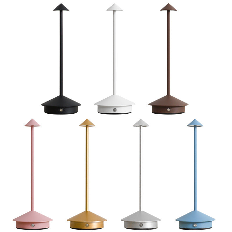 Rechargeable LED Table Lamp with Touch Dimmer for Indoor and Outdoor Use Cordless Battery Powered Desk Light USB Charging Metal Design for B | Thomler