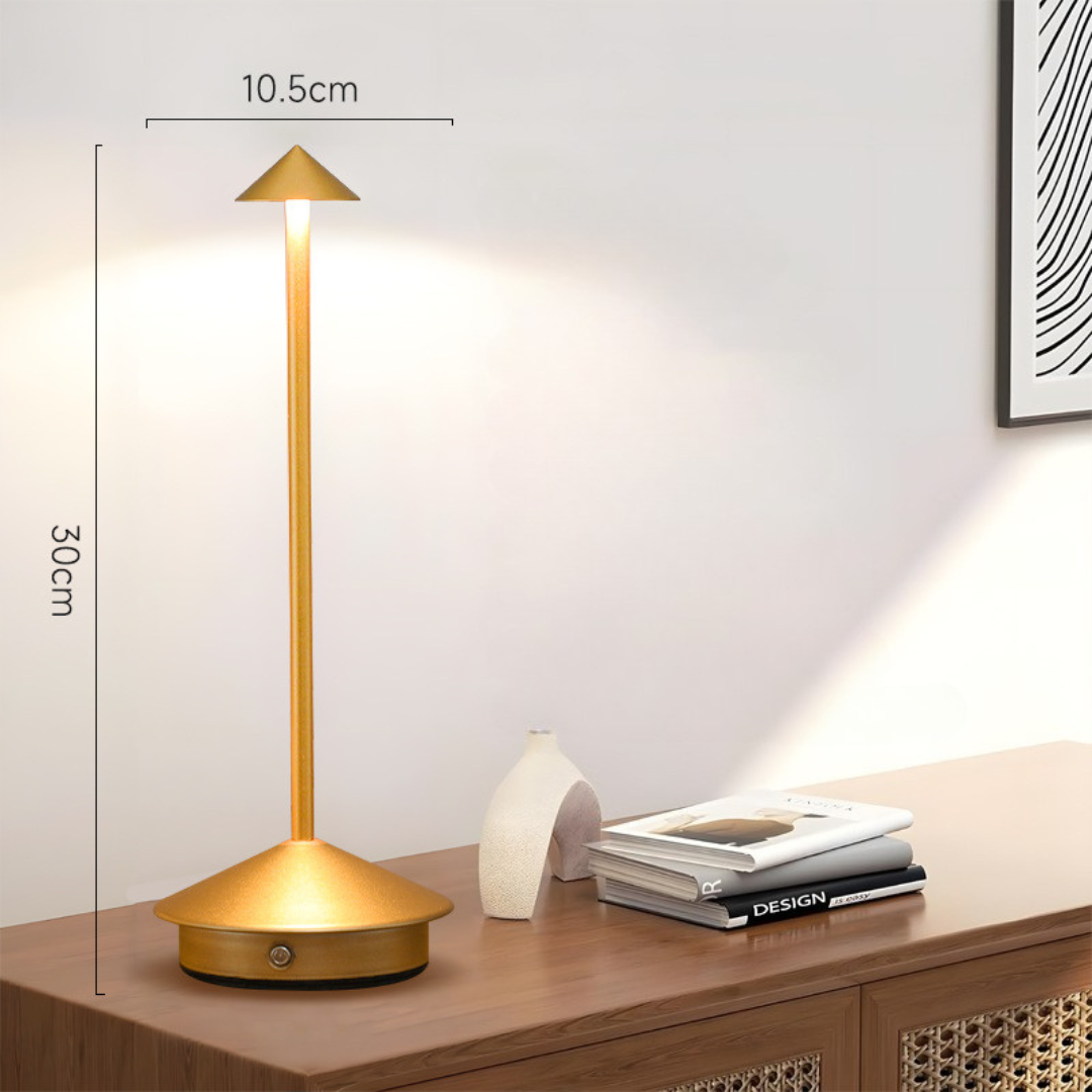 Rechargeable LED Table Lamp with Touch Dimmer for Indoor and Outdoor Use Cordless Battery Powered Desk Light USB Charging Metal Design for B | Thomler