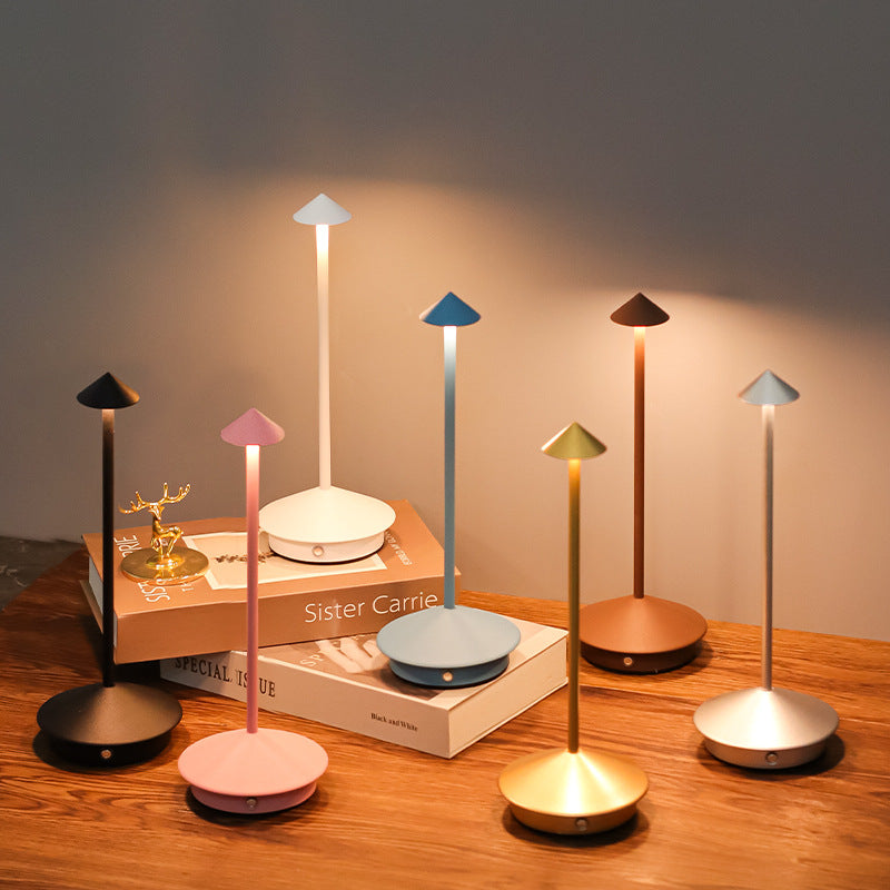 Rechargeable LED Table Lamp with Touch Dimmer for Indoor and Outdoor Use Cordless Battery Powered Desk Light USB Charging Metal Design for B | Thomler