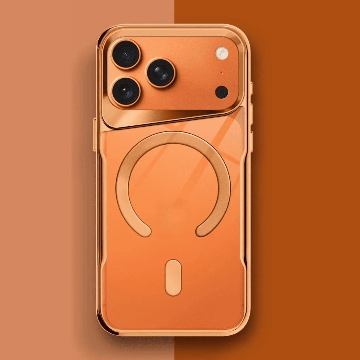 Translucent Hard Shell Case with Magnetic Charging for iPhone 12-17 – Metallic Finish, Raised Edges, Shock Protection | Thomler