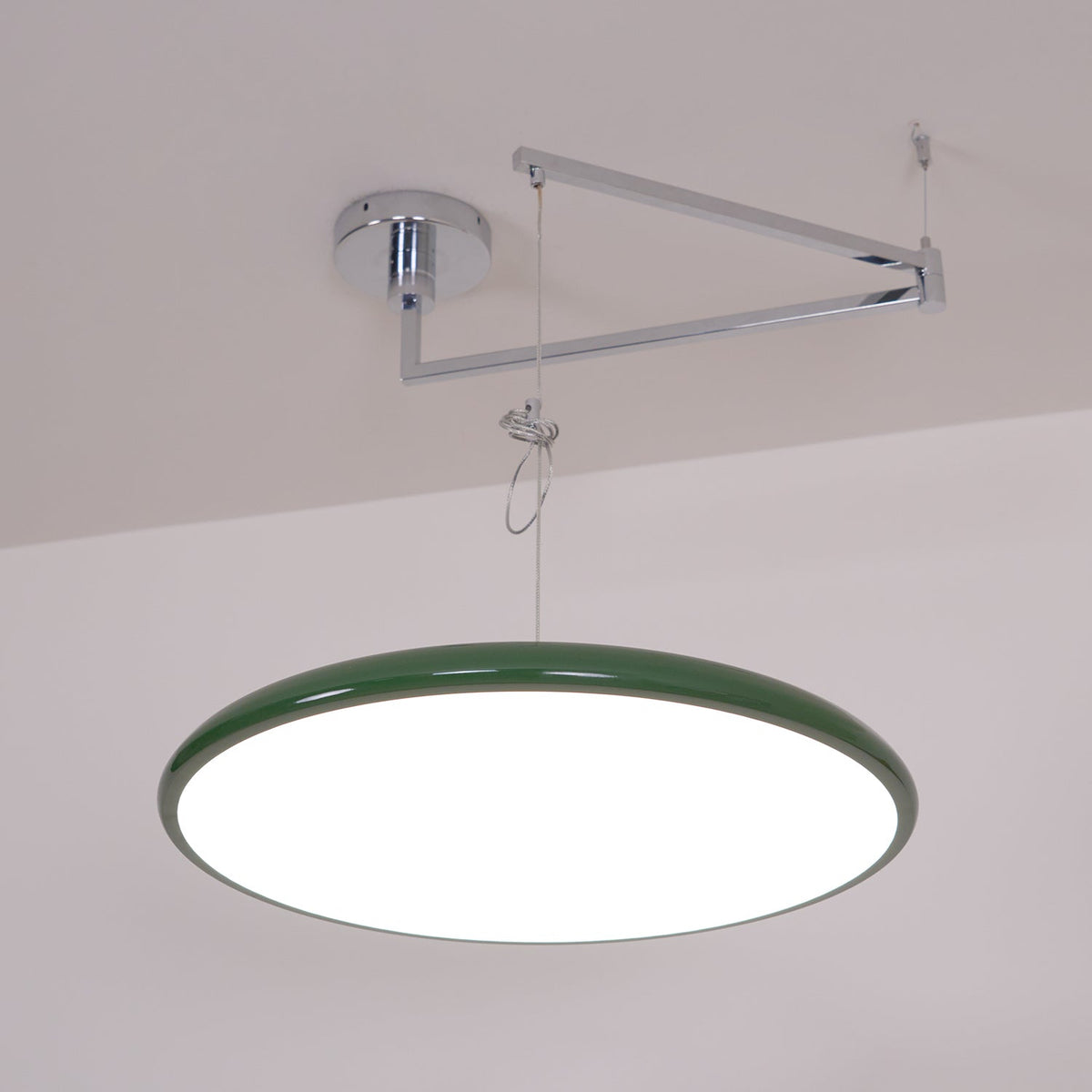 Adjustable Swing Arm Pendant Light with Round Metal Shade for Kitchen Island & Workspace | Thomler