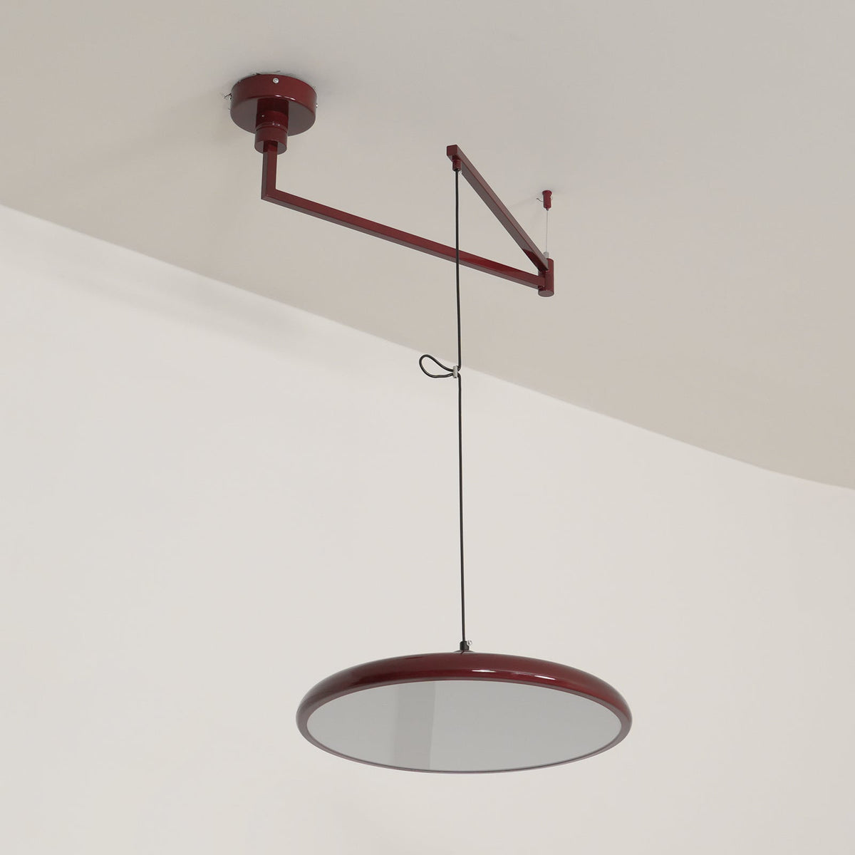 Adjustable Swing Arm Pendant Light with Round Metal Shade for Kitchen Island & Workspace | Thomler