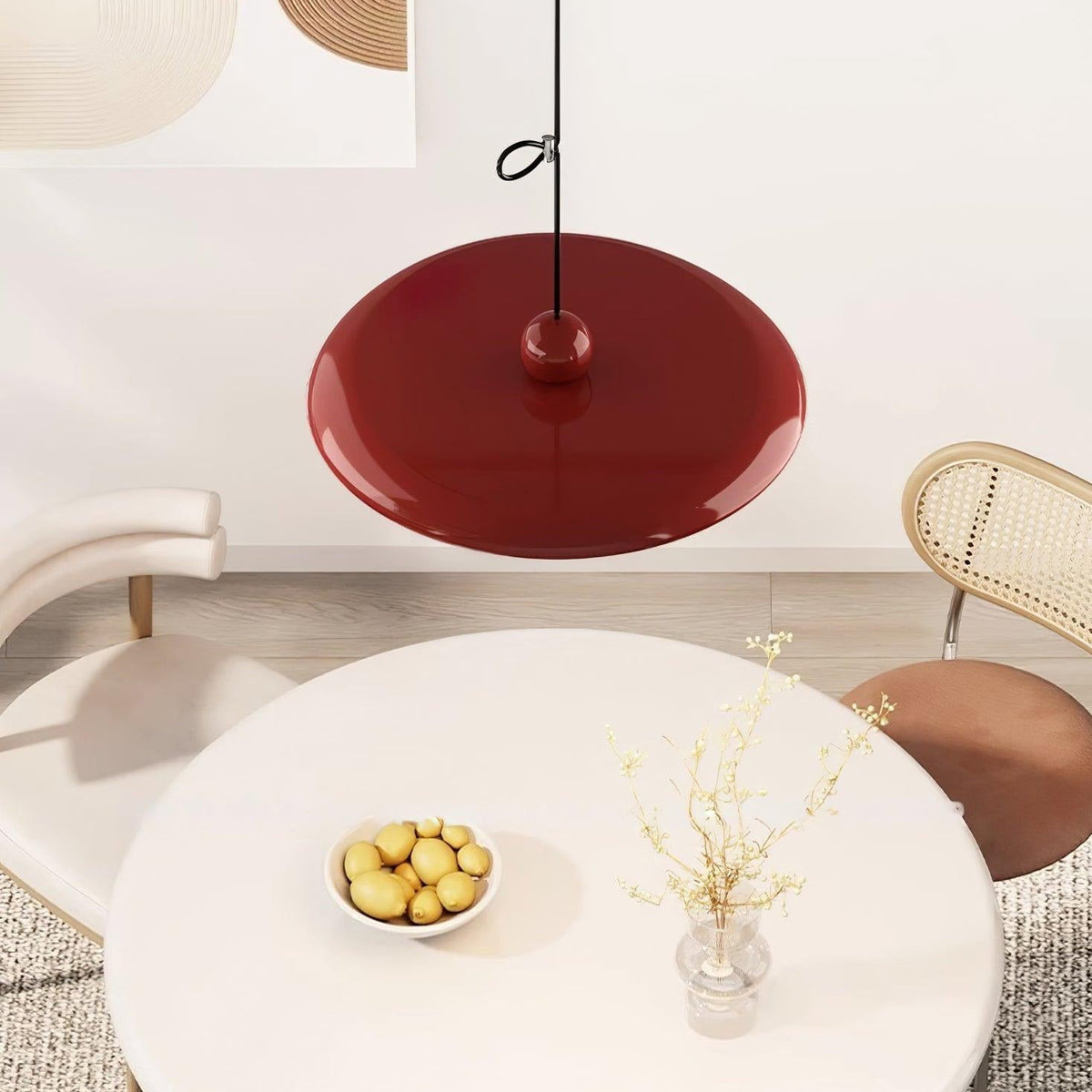 Adjustable Swing Arm Pendant Light with Round Metal Shade for Kitchen Island & Workspace | Thomler