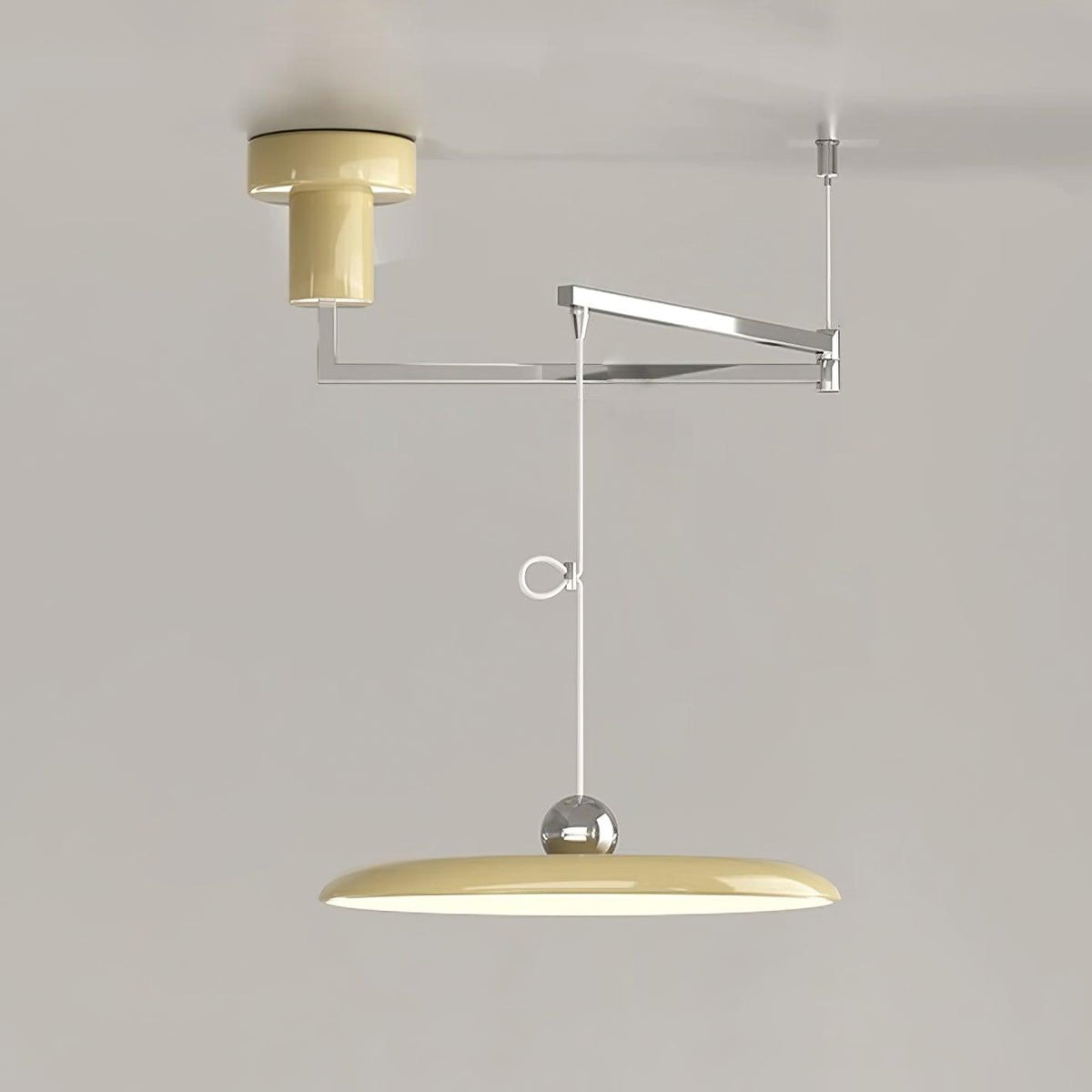 Adjustable Swing Arm Pendant Light with Round Metal Shade for Kitchen Island & Workspace | Thomler