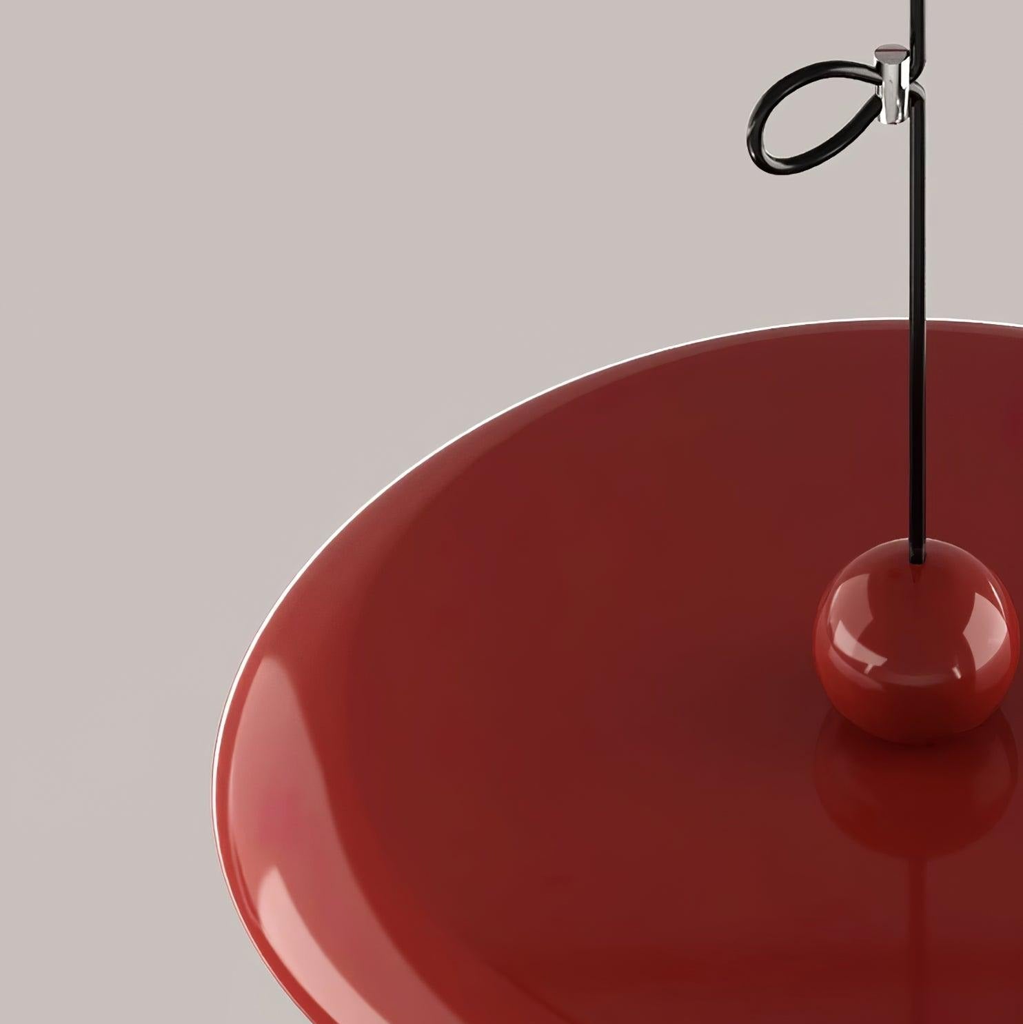 Pendant Light Metal Acrylic Adjustable Arm LED Red Dining Room Living Space Hanging Ceiling Lamp Industrial Style | Thomler
